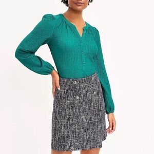 LOFT Emerald Green Textured Blouse